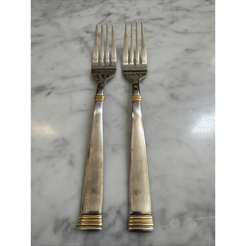 Wallace Golden Napoli Stainless 2 Dinner Forks 18/8 Discontinued